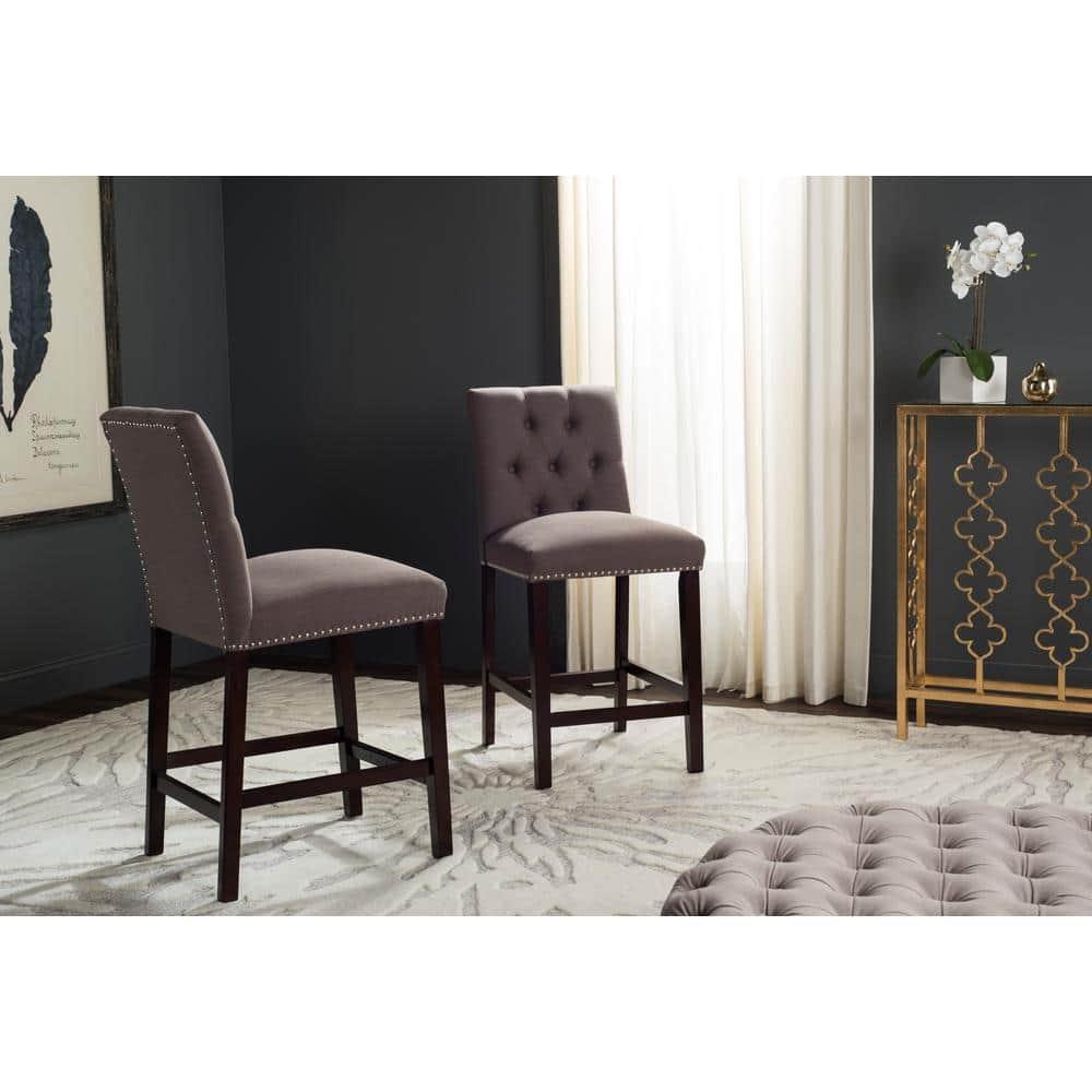 Norah Counter Stool (Set of 2) - FOX6209 - Dark Taupe - Safavieh Couture