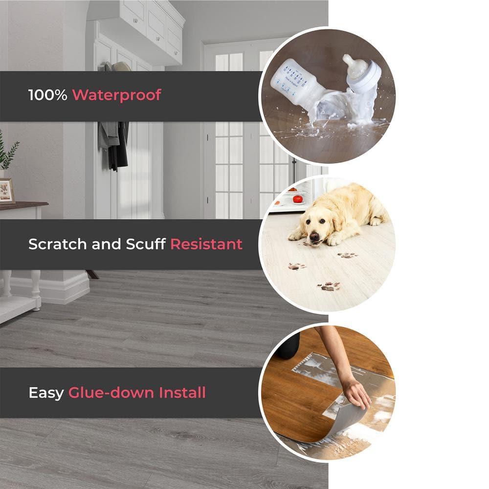 Lucida USA GlueCore Classic 22mil x 7.3" W x 48" L Glue Down Vinyl Tile Flooring