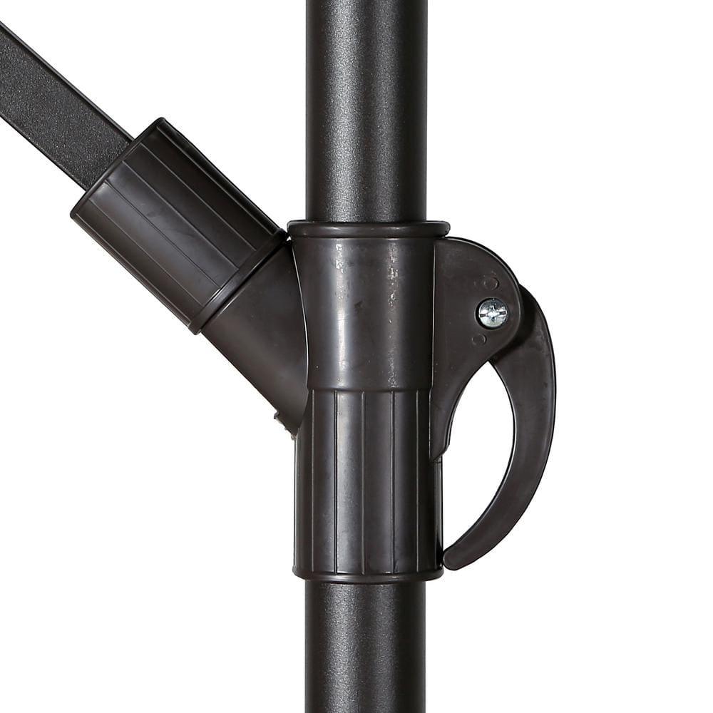 10' ft Outdoor Patio Umbrella Offset Cantilever Umbrella Manual Crank With Cross Base Include, Beige