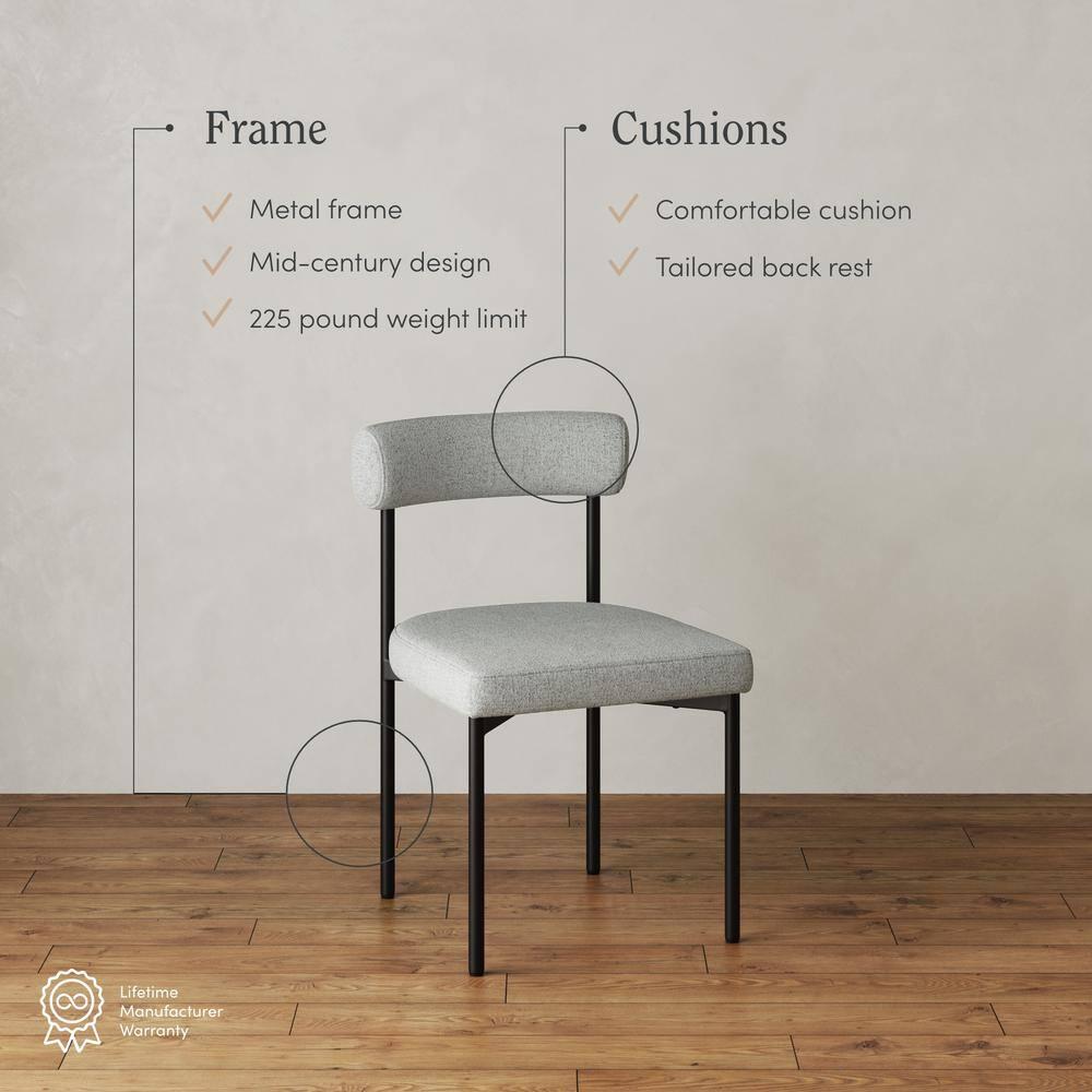 4-Piece Upholstered Metal Stool