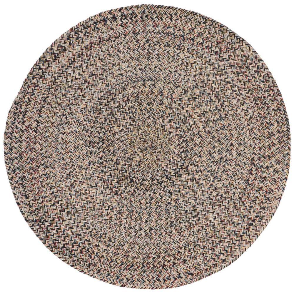 Braided BRD701 Hand Woven Area Rug - Blue/Ivory - 6' Round - Safavieh.