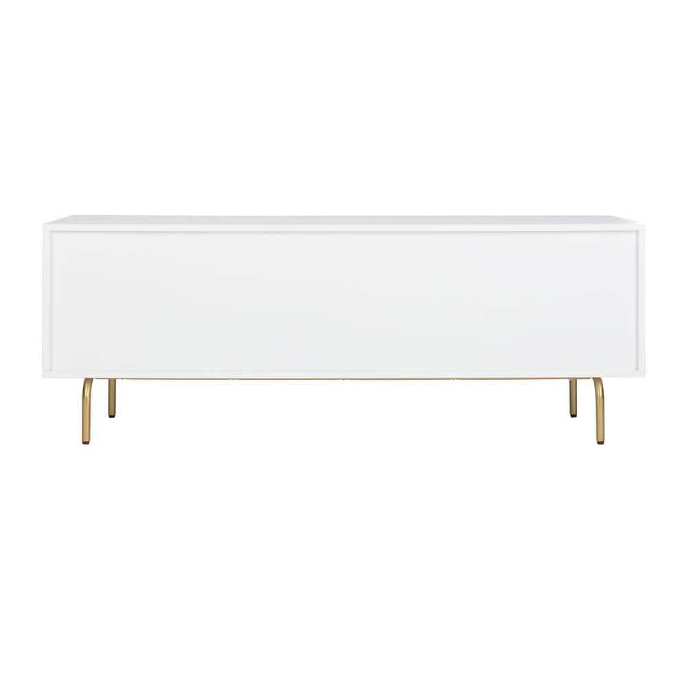 Genevieve Media Stand - Walnut/White - Safavieh.