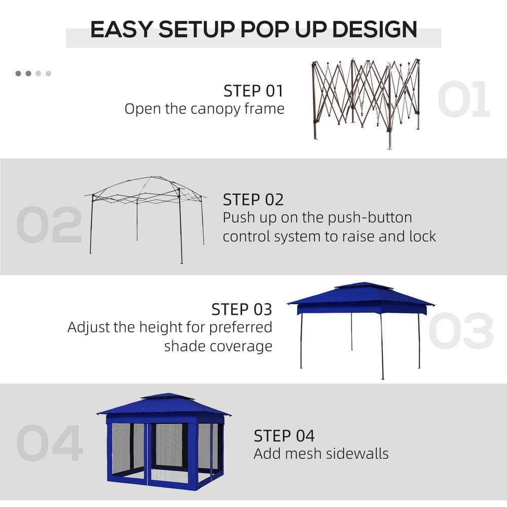 Outsunny 11 Ft. W x 11 Ft. D Steel Patio Gazebo