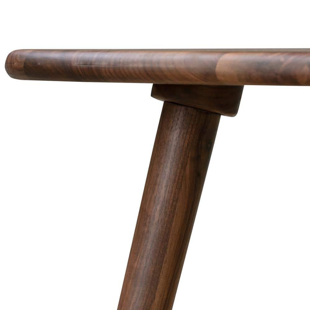 Poly & Bark Forma Coffee Table American Black Walnut: Mid Century Solid Wood, Half Moon Shape, 17" Height