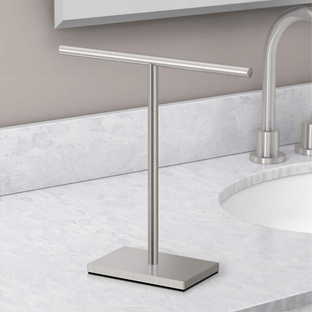 Freestanding Countertop Hand Towel Holder | 11.13"H x 10.50"W Weighted Base Towel Rack Stand