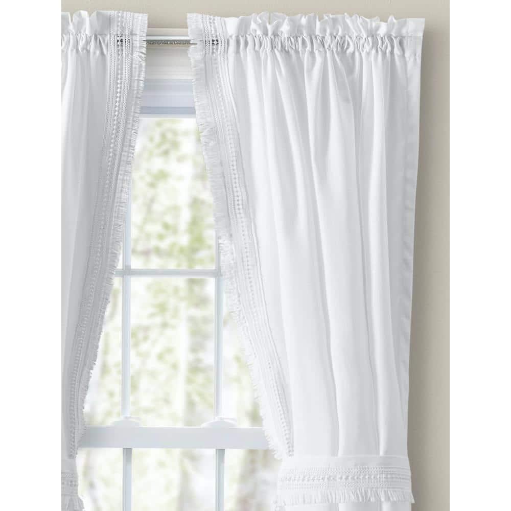 Ellis Curtain Richmark Tailored Rod Pocket Design Curtain Panel Pair for Windows with Ties 70" x 72" Natural