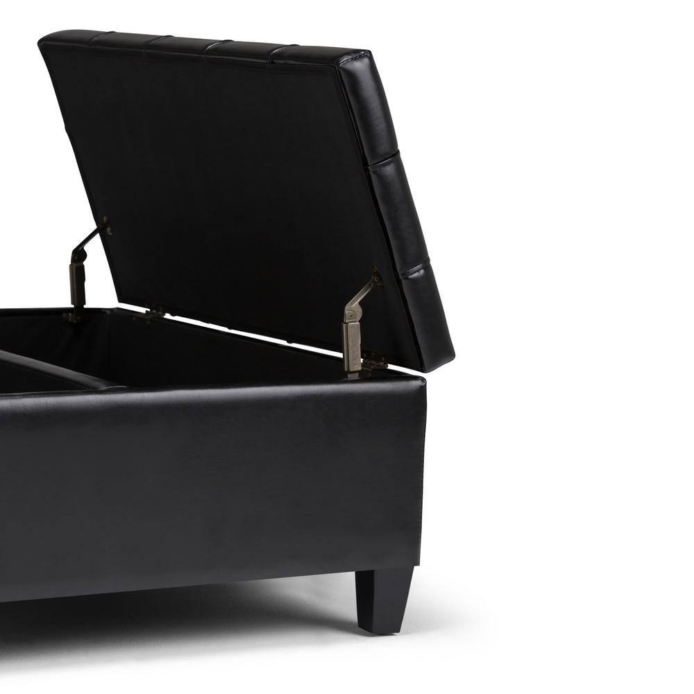 Simpli Home Harrison Coffee Table Storage Ottoman