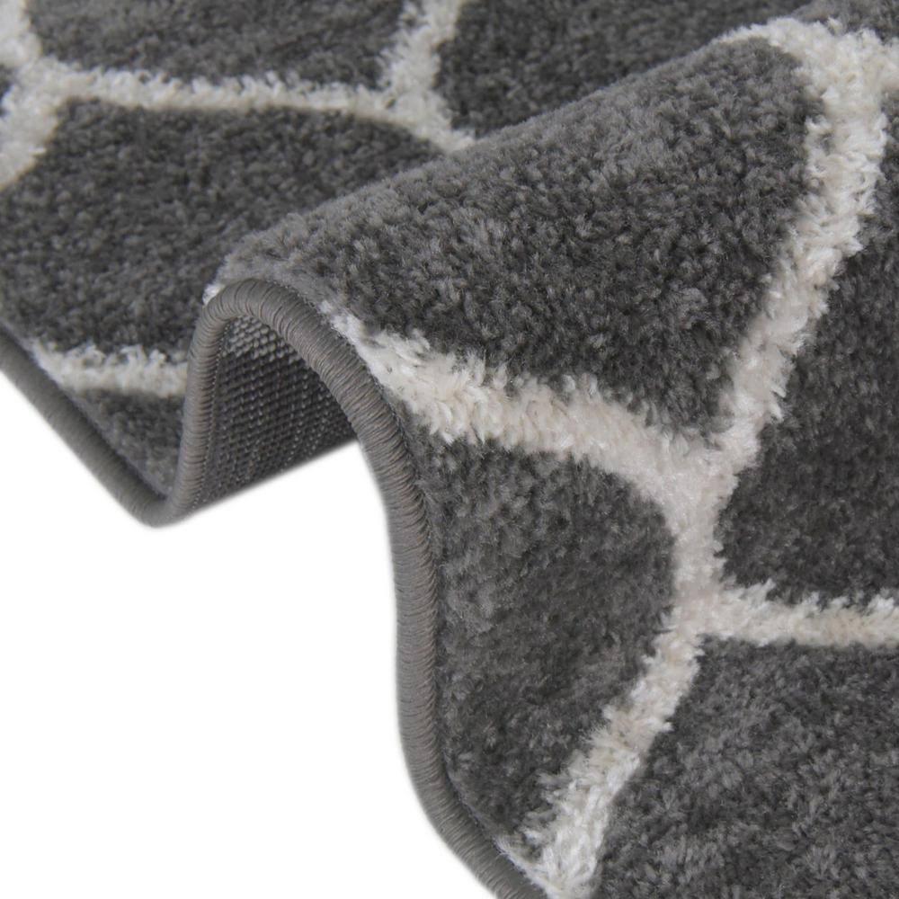 Unique Loom 2' 0 x 6' 0 Trellis Frieze Rounded Dark Gray Area Rug