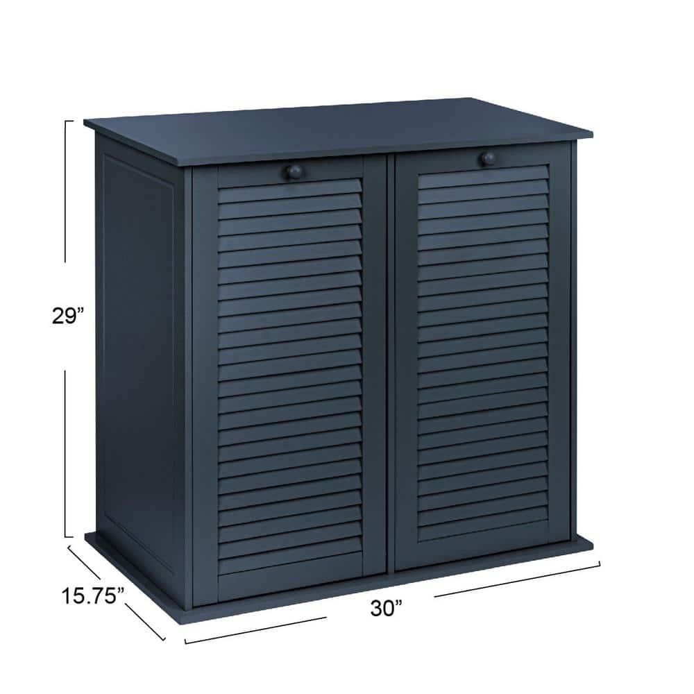 Tilt-out Cabinet Laundry Sorter with Shutter Front, Navy