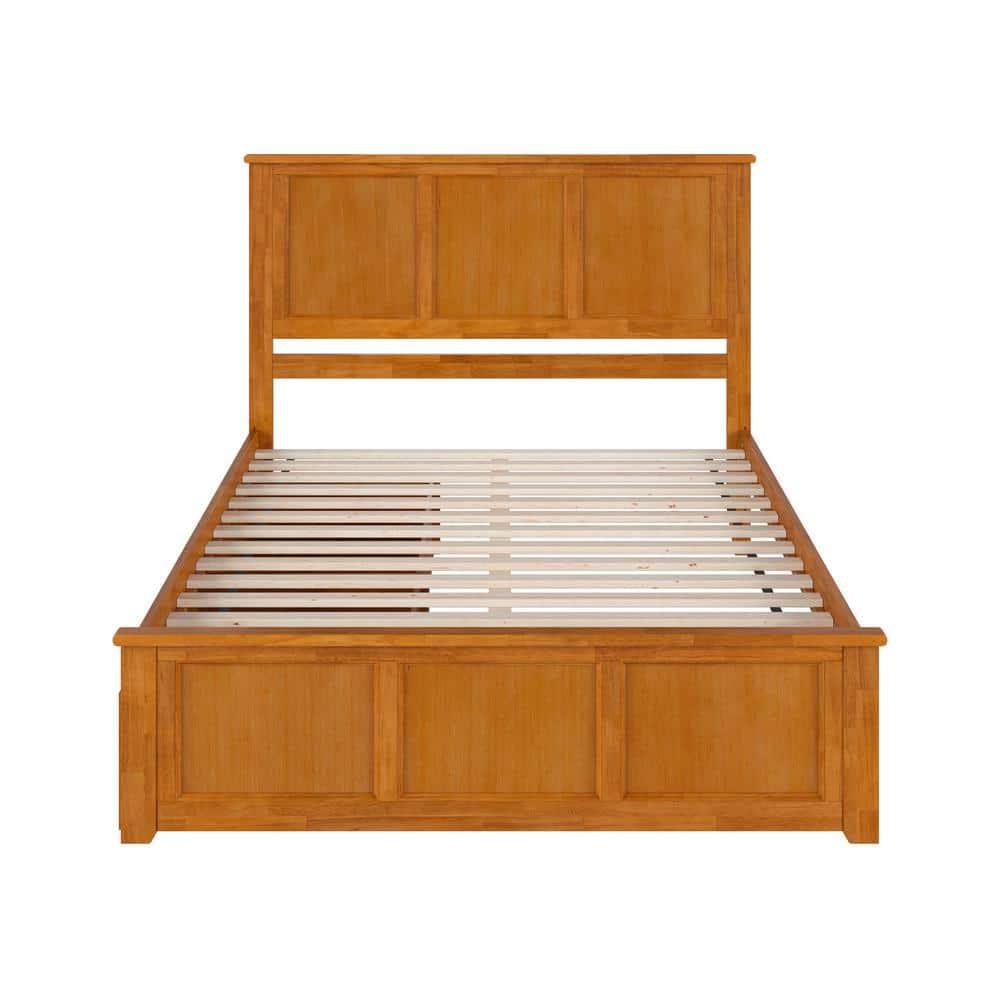 AFI Madison Queen Platform Bed with Matching Footboard and Storage Drawers, Light Toffee