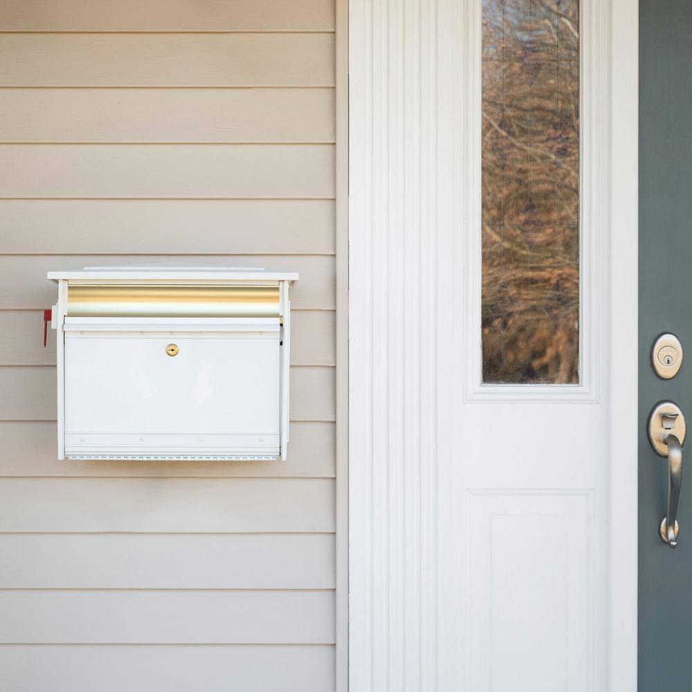 Architectural Mailboxes Mailsafe Locking, Plastic, Medium, Wall-Mount Mailbox in White