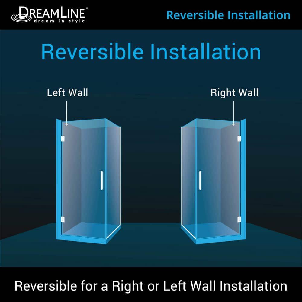 Unidoor Plus 30.375" W x 30" D x 72" H Frameless Pivot Rectangle Shower Enclosure