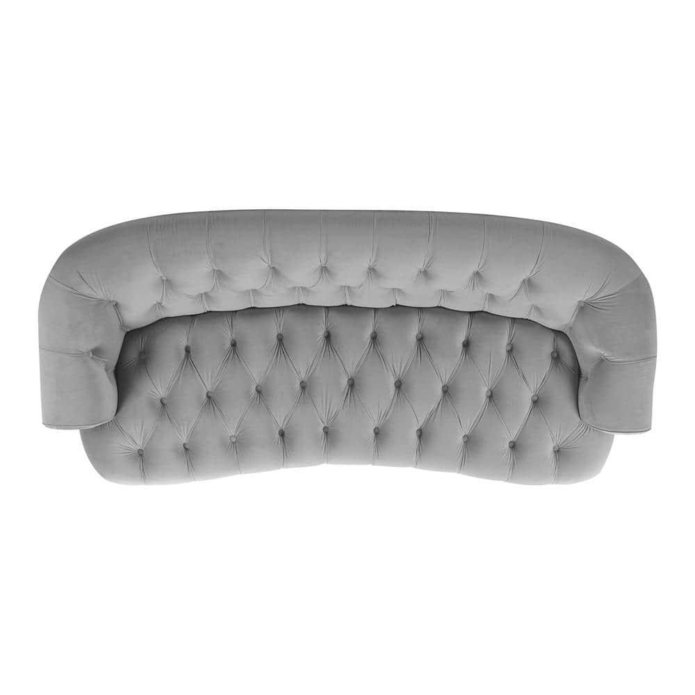 La Rosa 84" Chesterfield Tufted Sofa Opal Grey