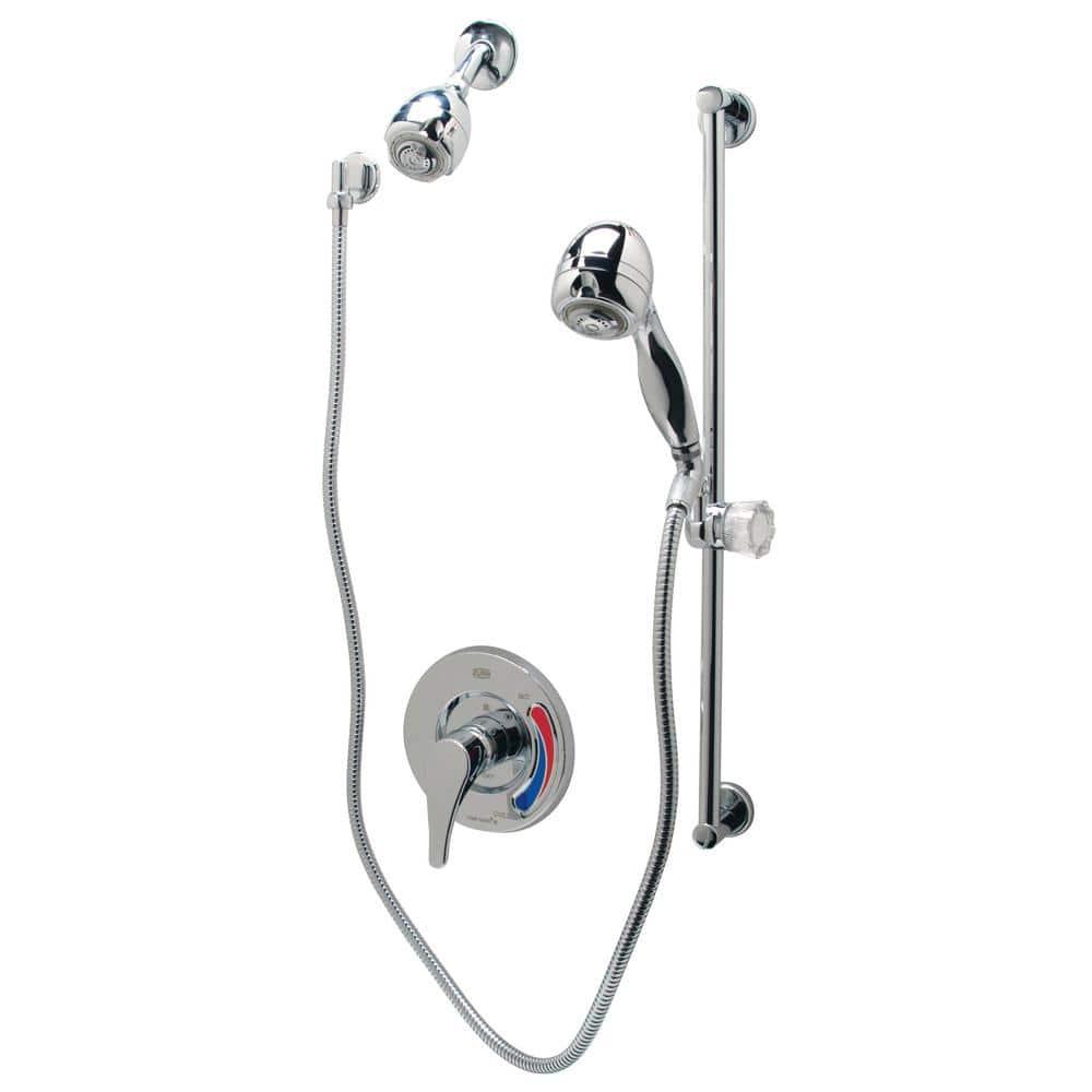 Chrome Wall-Mounted Thermostatic Shower Valve with Diverter