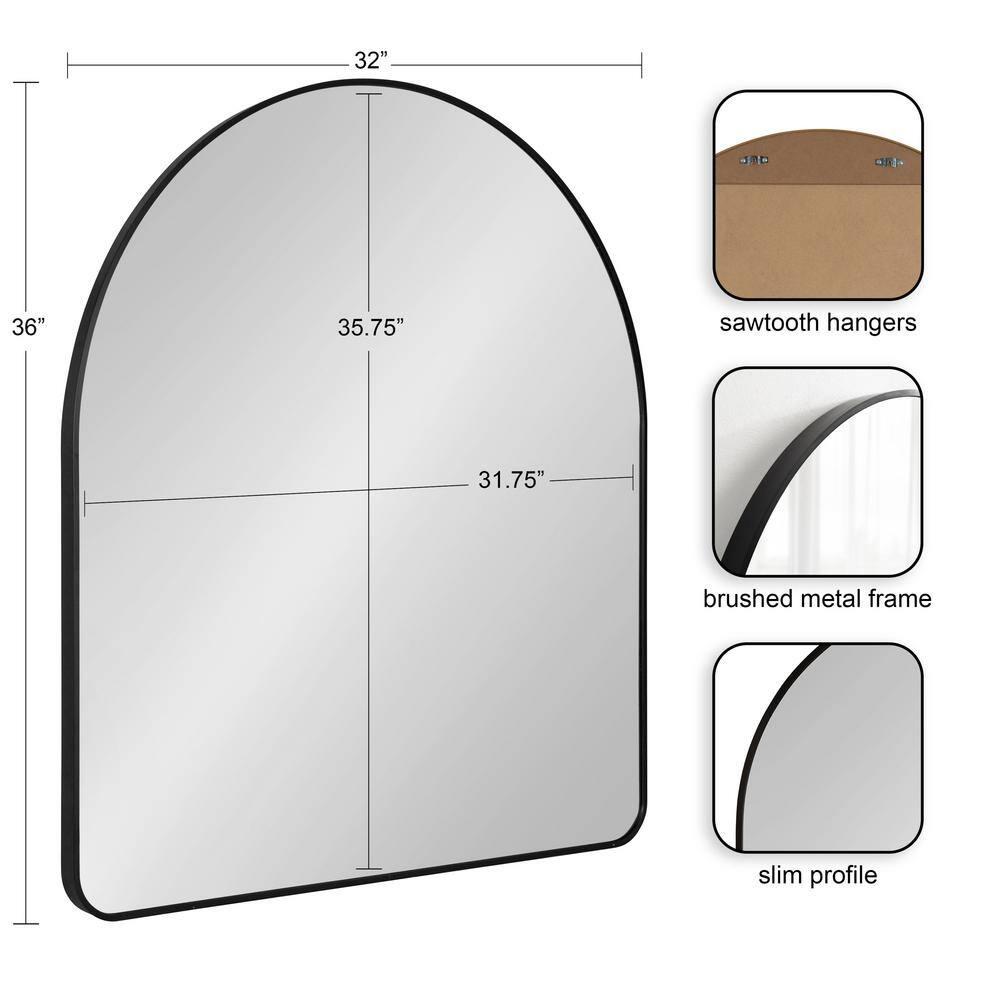 Kate and Laurel Zayda Metal Arch Mirror, 32x36, Black