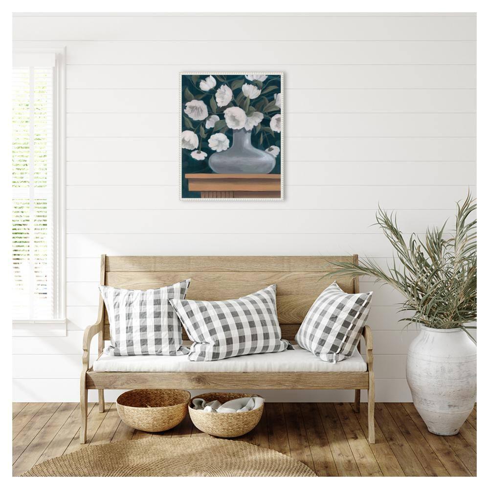 Amanti Art 23"x28" Snowball Posies II by Grace Popp Framed Canvas Wall Art Print