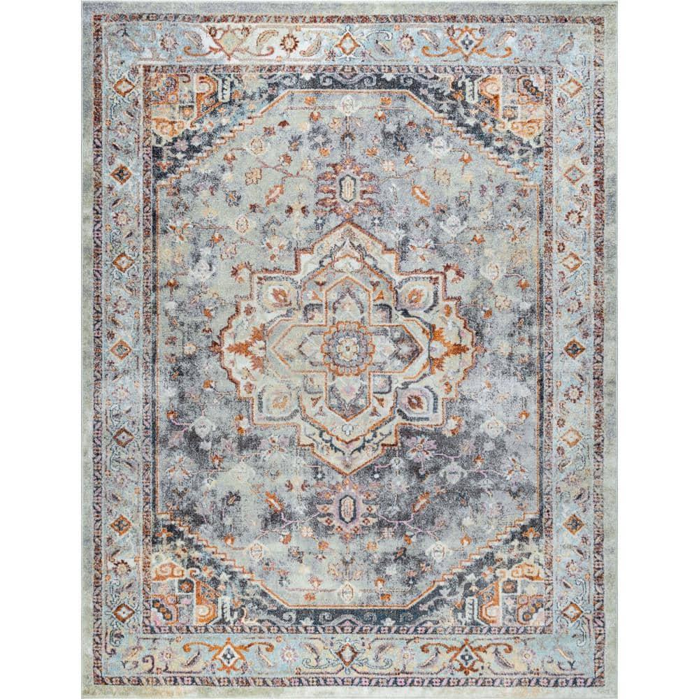 Tayse Wakefield 8 x 10 (ft) Loomed Polypropylene Gray Rectangular Indoor Area rug
