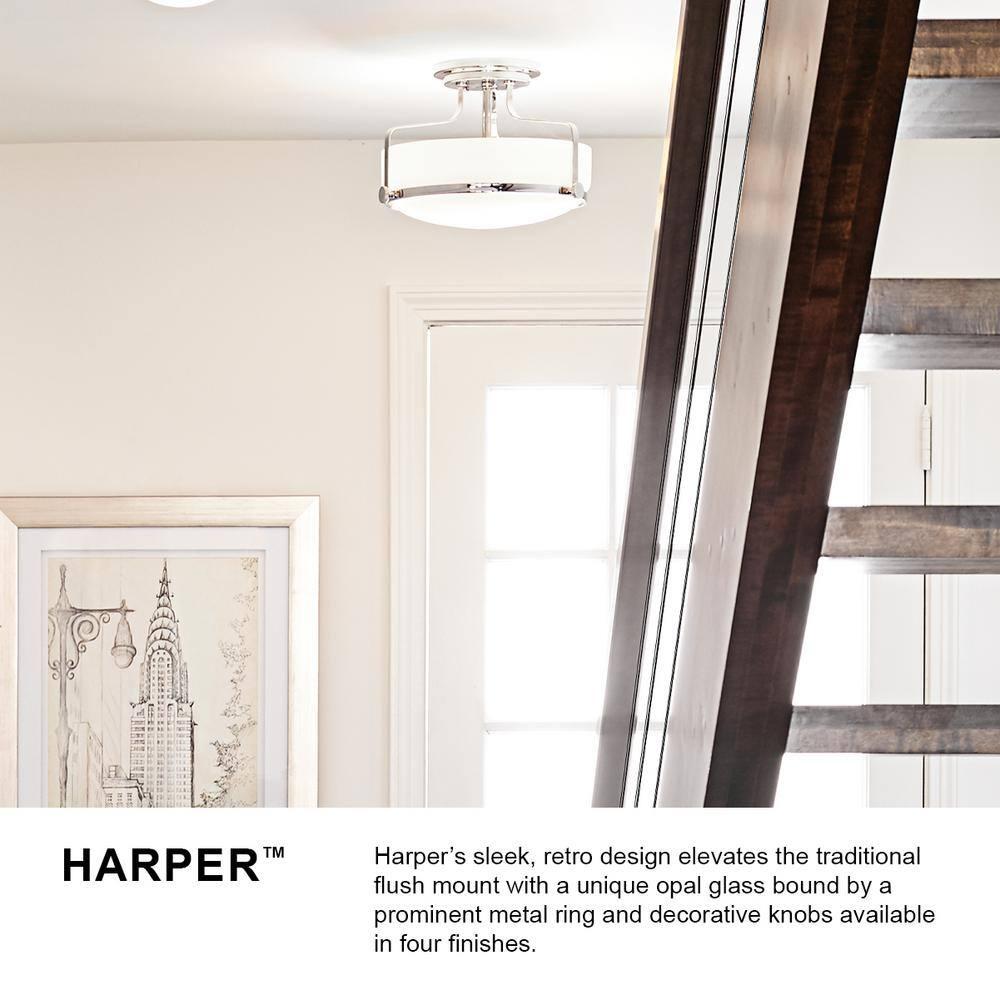 Harper 3-Light Semi-Flush Mount Retro Ceiling Light