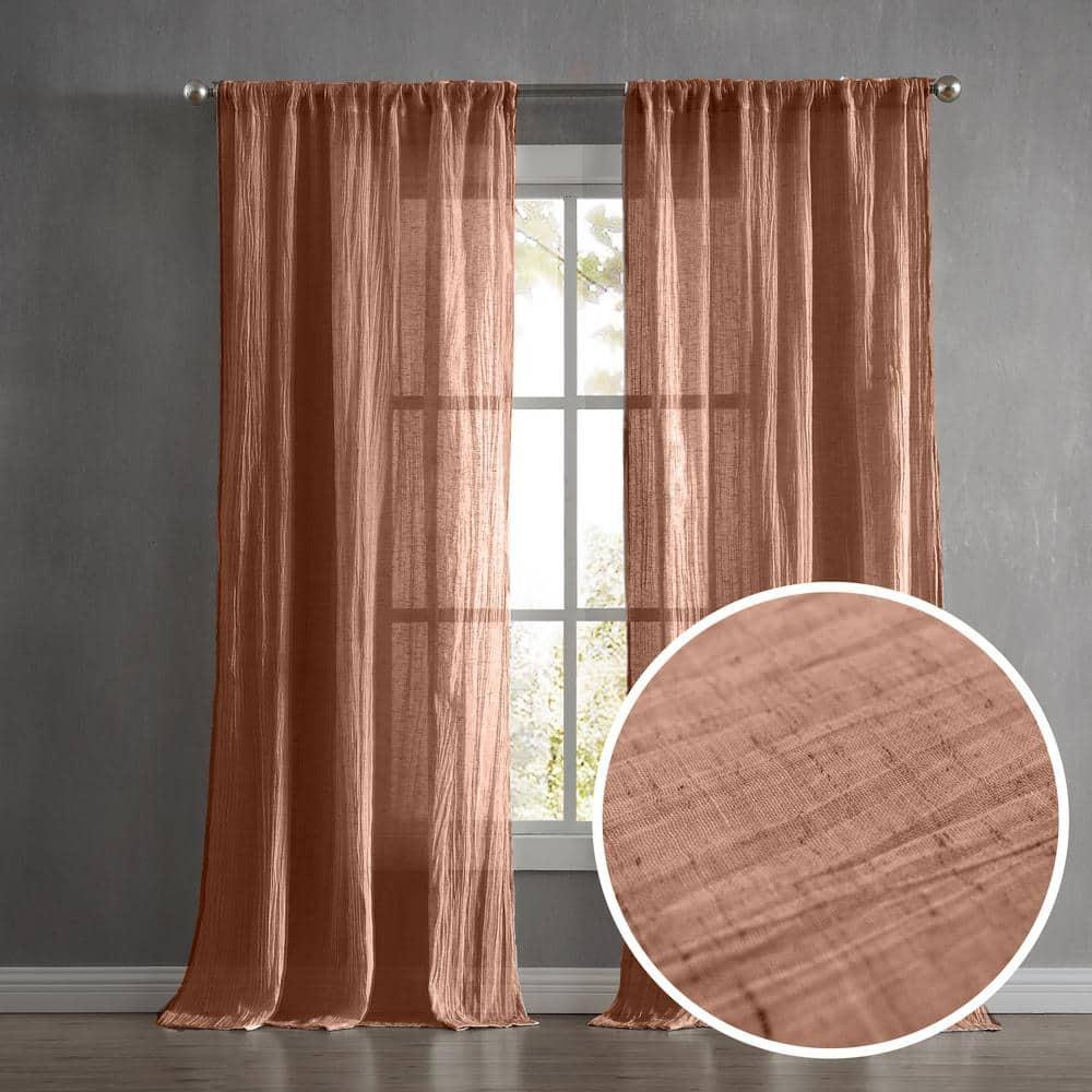Solid Semi-Sheer Curtain Panels (Set of 2)