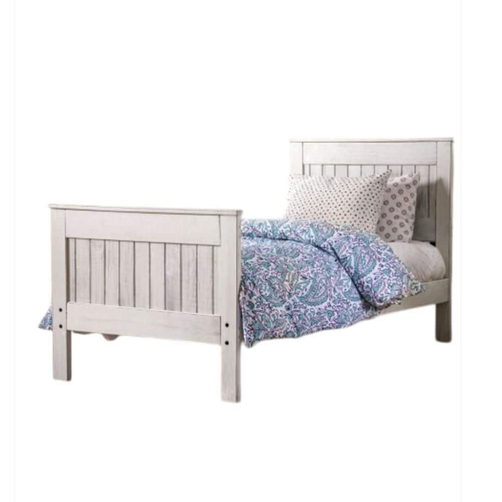 Benjara Waly Bed, Farmhouse Plank Style Design, Classic Pine Wood