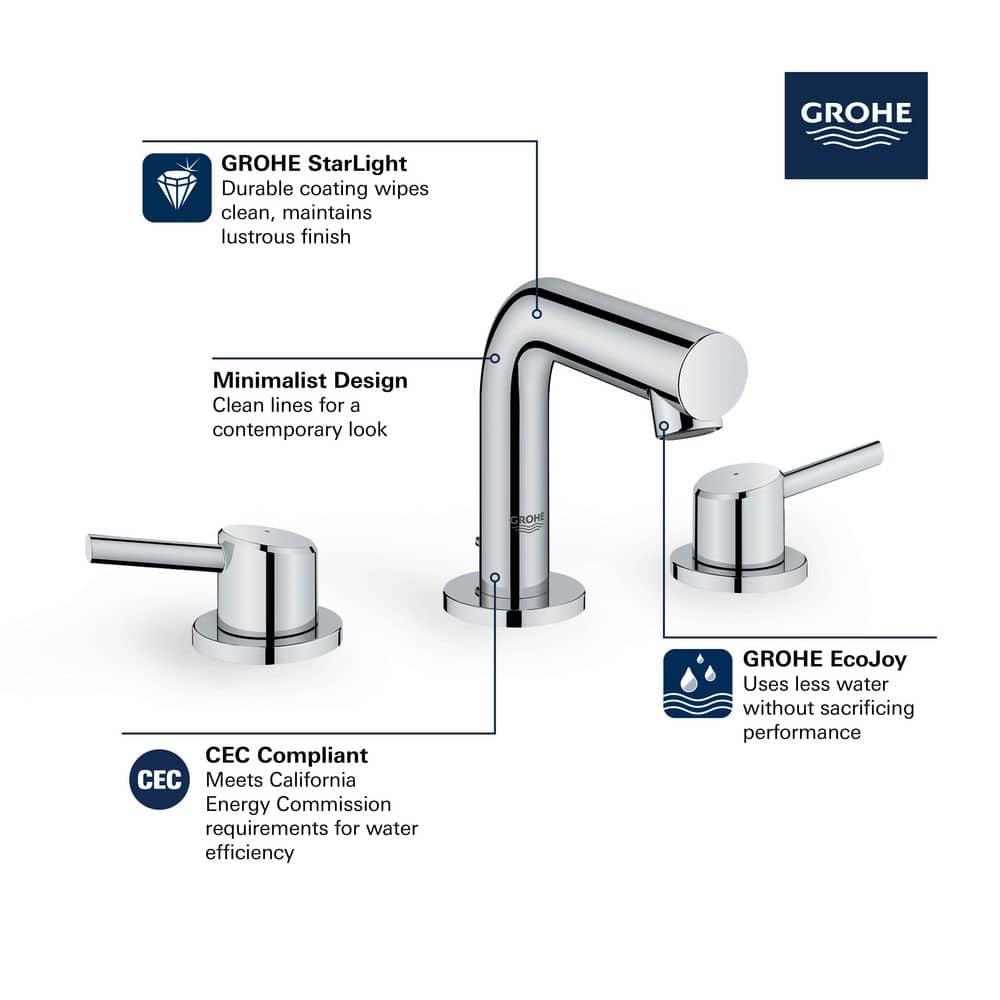 Concetto™ Mid-Arc Widespread Bathroom Faucet with Drain Assembly