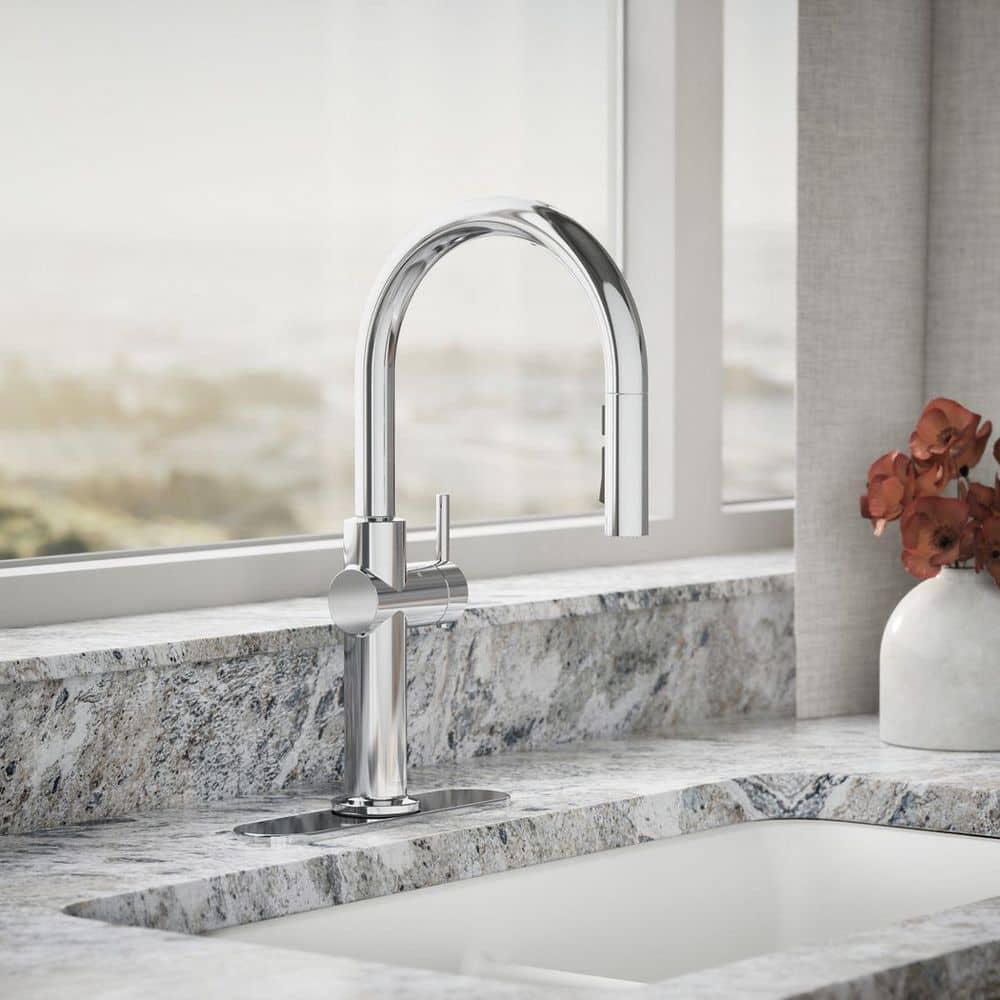 Crue Touchless Pull-Down Kitchen Sink Faucet with Three-Function Sprayhead