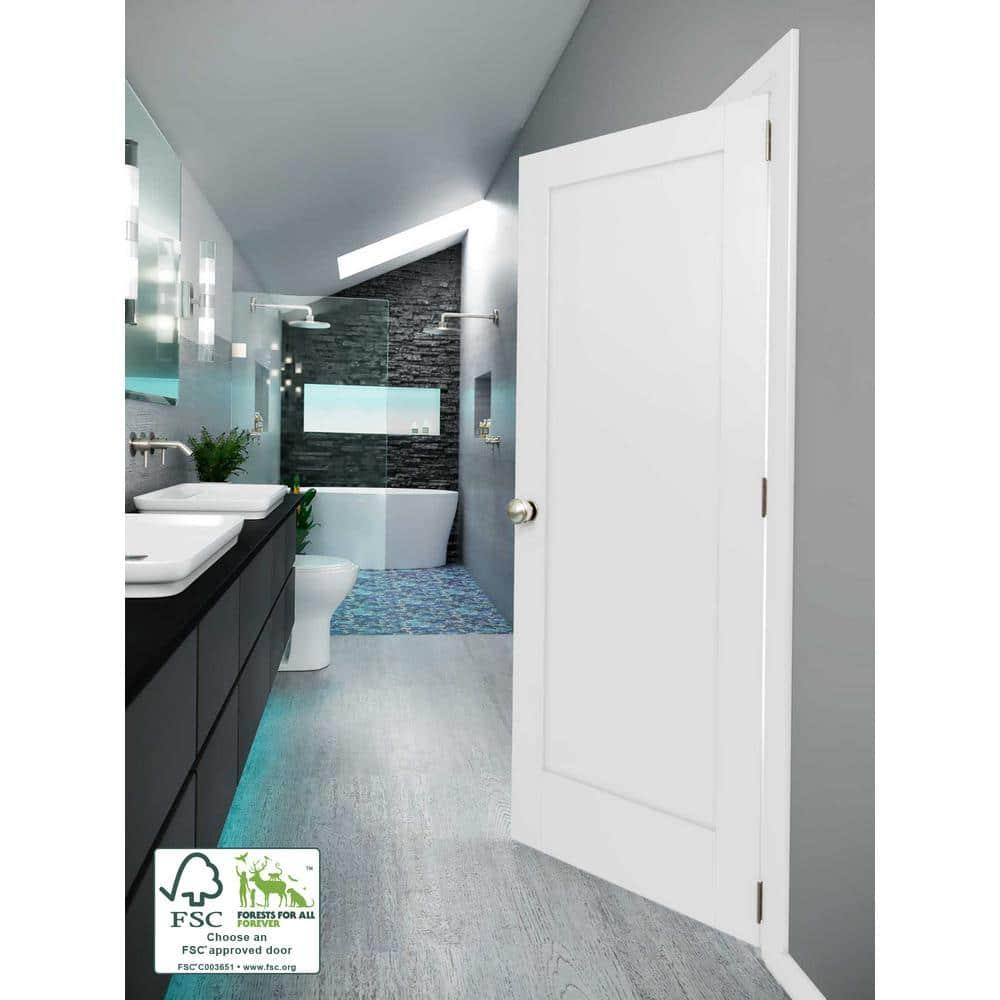 80'' Solid Wood Paneled Slab Door