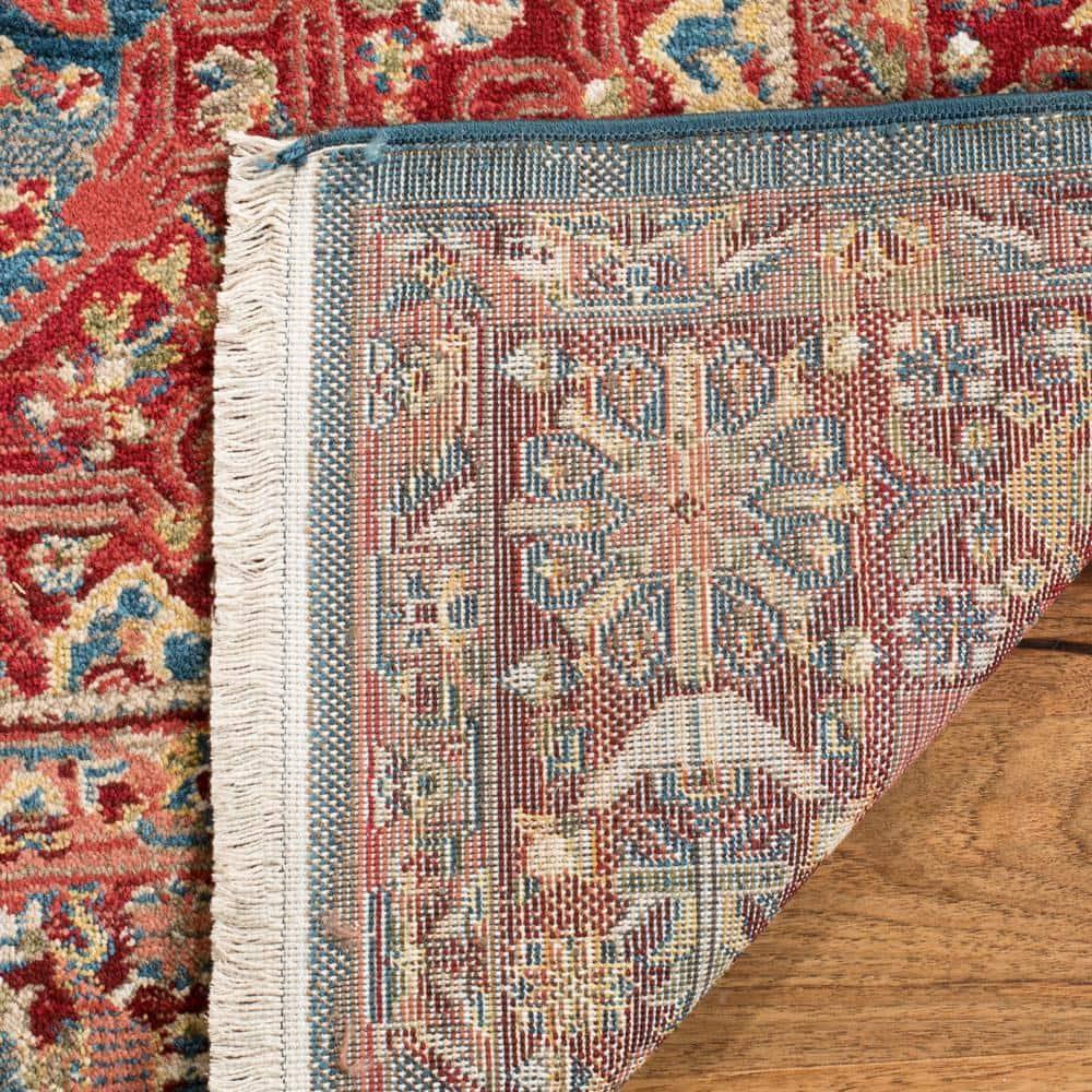 Kashan KSN305 Power Loomed Area Rug - Blue/Red - 9'x12'6" - Safavieh
