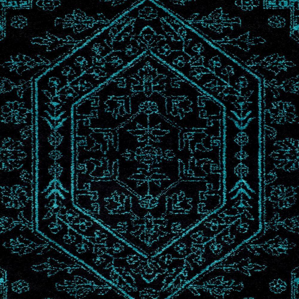 Adirondack ADR108 Power Loomed Area Rug - Black/Teal - 8'x10' - Safavieh.