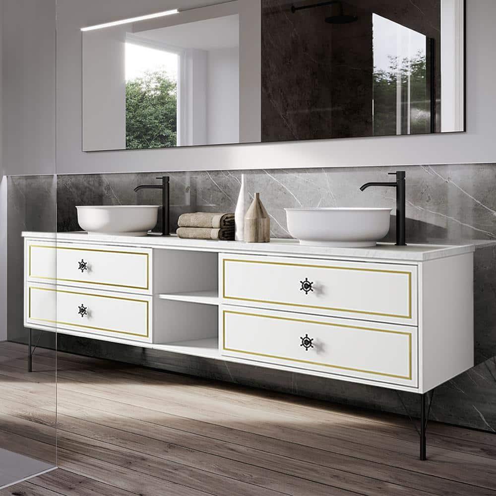 AMANI Eleen 96 In. W X 23 In. D X 22 In. H Bath Vanity Cabinet Without Top