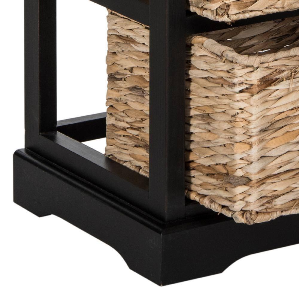 Vedette 5 Wicker Basket Storage Tower - AMH5739 - Distressed Black - Safavieh Couture