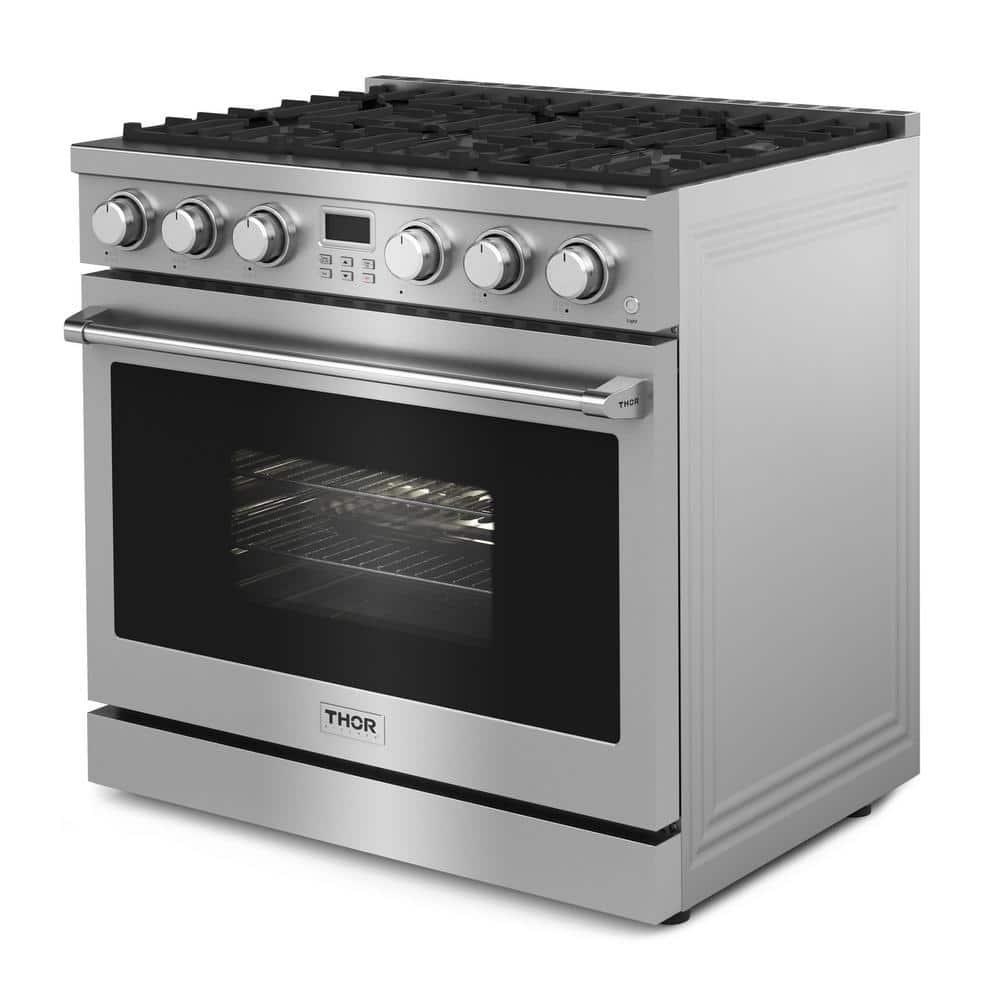 Thor Kitchen Arg36lp A Series 36" Wide 6 Cu. Ft. Free Standing Liquid Propane Range -