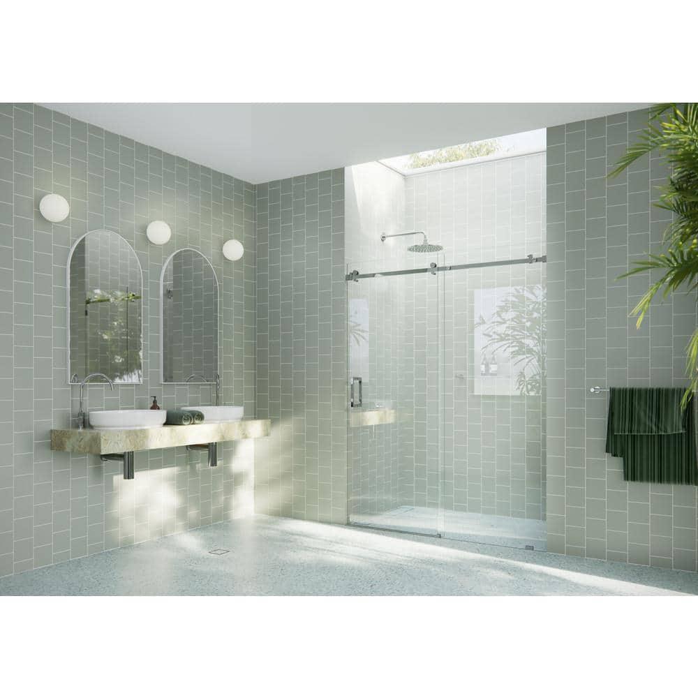 Astro 60 - 64 in. x 78 in. Fully Frameless Glass Sliding Shower Door