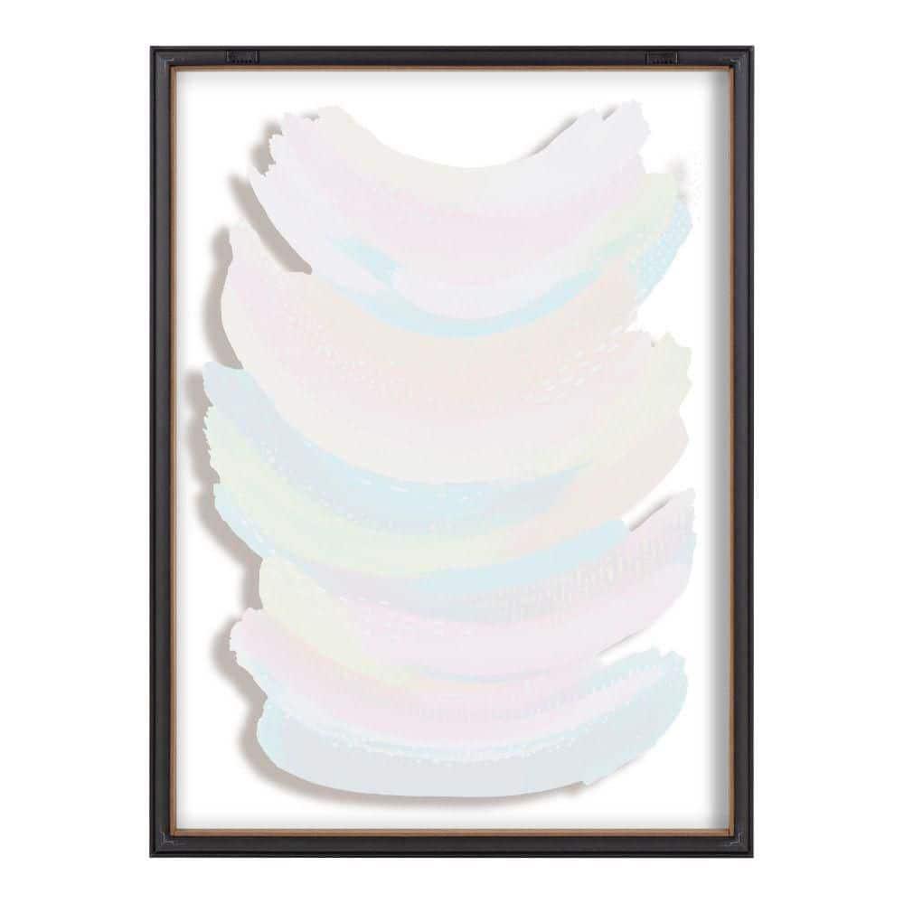 Kate and Laurel Blake Bright Abstract Framed Printed Glass Wall Art by Jessi Raulet of Ettavee, 18x24 Gold, Modern Colorful Abstract Art for Wall
