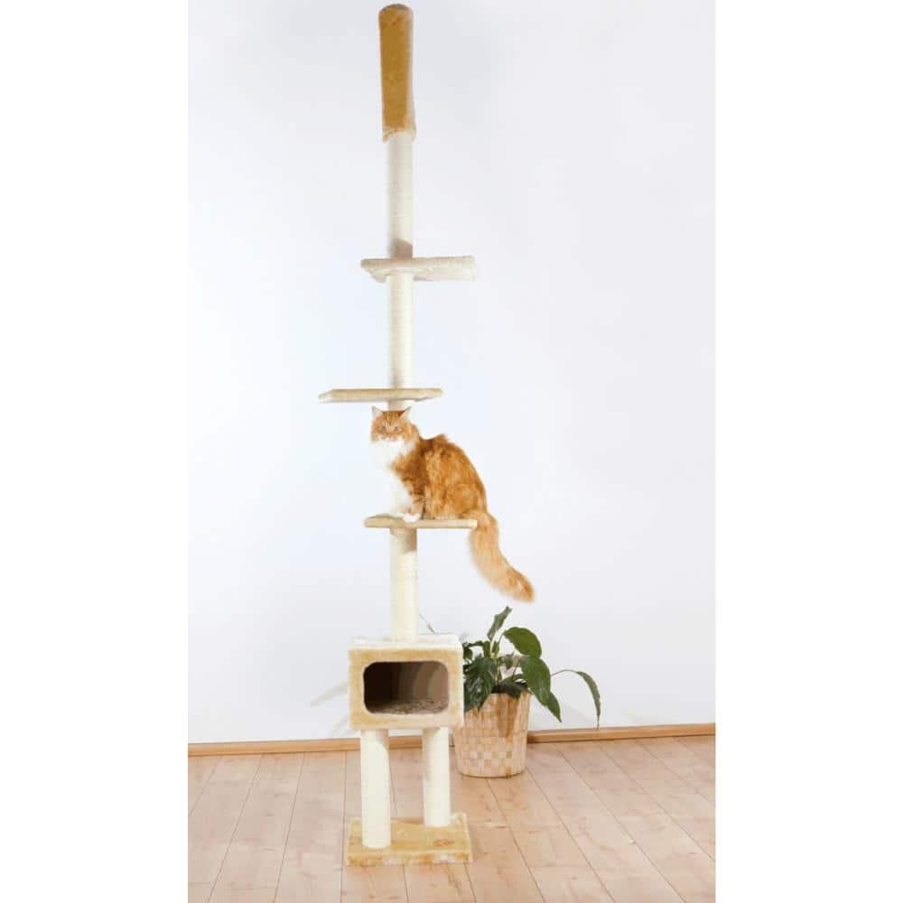 TRIXIE Santander Plush & Sisal Adjustable 96"-108" Cat Tower with Scratching Posts, Condo