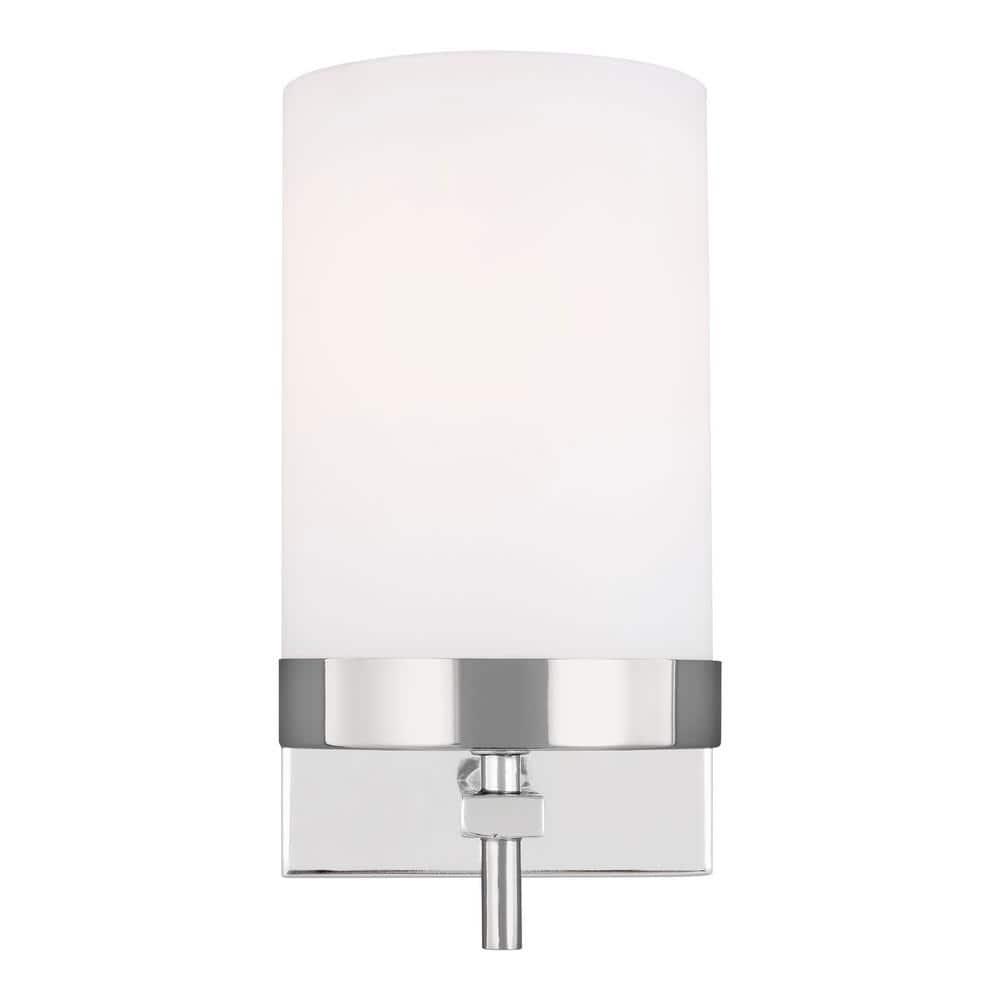 Zire Minimalist Chrome Cylinder Wall Sconce, Direct Wired