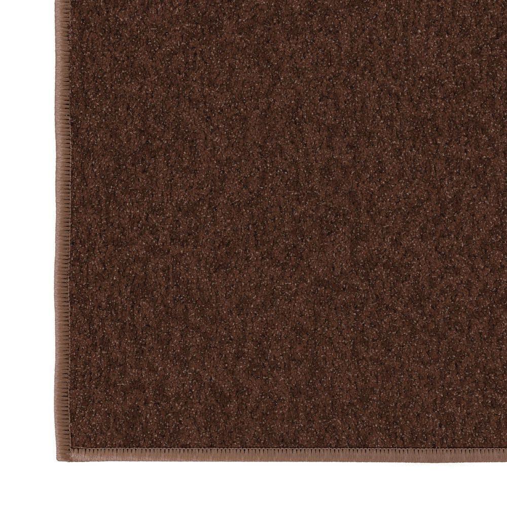 Ottomanson Non-Slip Hallway Runner Rug 2x6 Rubberback Solid Indoor Rug, 2'2" x 6', Brown