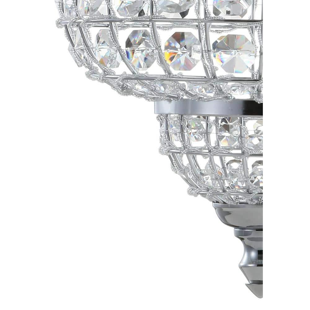 Juliette 12" Crystal/Metal LED Pendant Pendant, Chrome