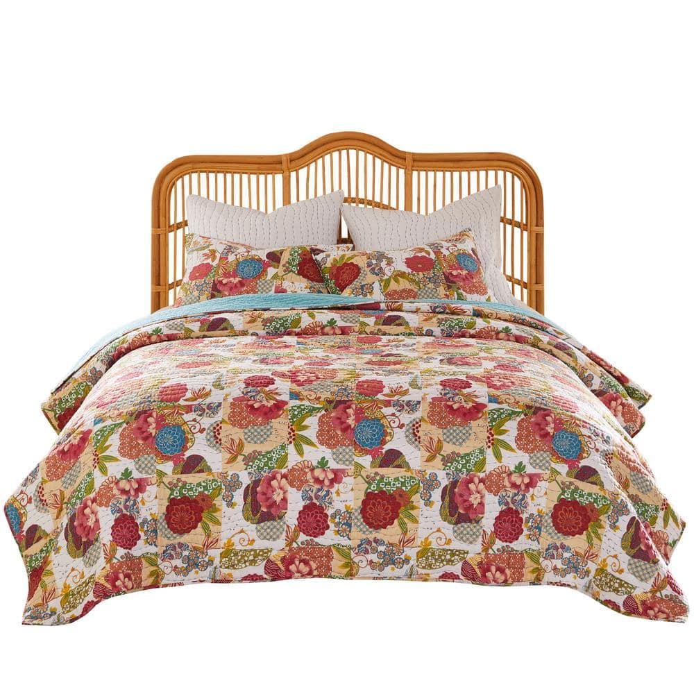 Greenland Home Fashions Jewel Boho Patchwork Print Quilt Set