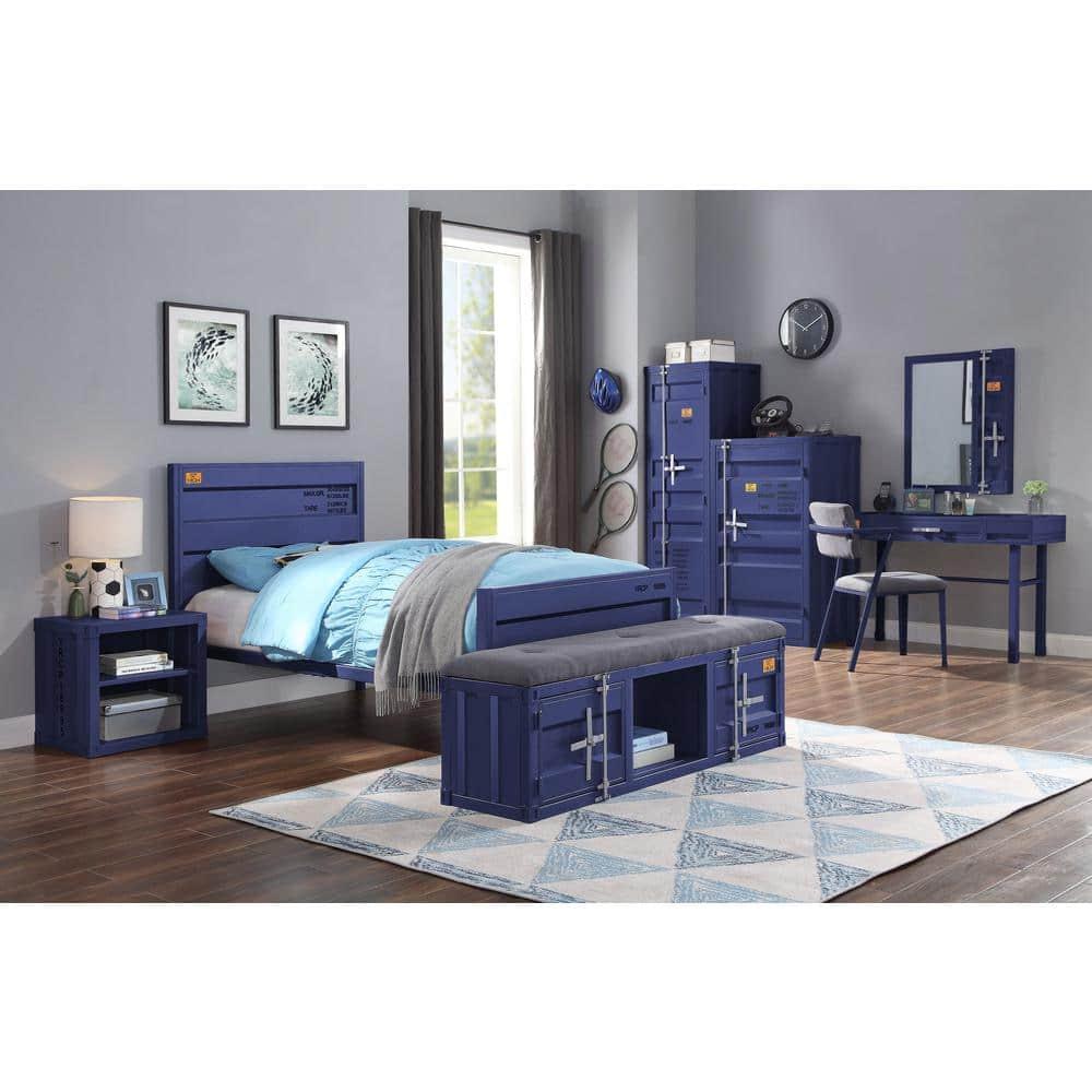Cargo 79" Full Bed Blue - Acme Furniture: Contemporary Metal, No Box Spring Required
