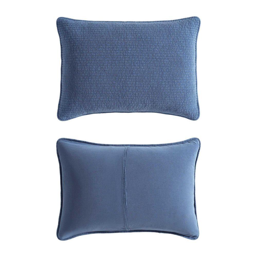 Deep Dive Wash Organic Cotton King Quilt Set in Navy