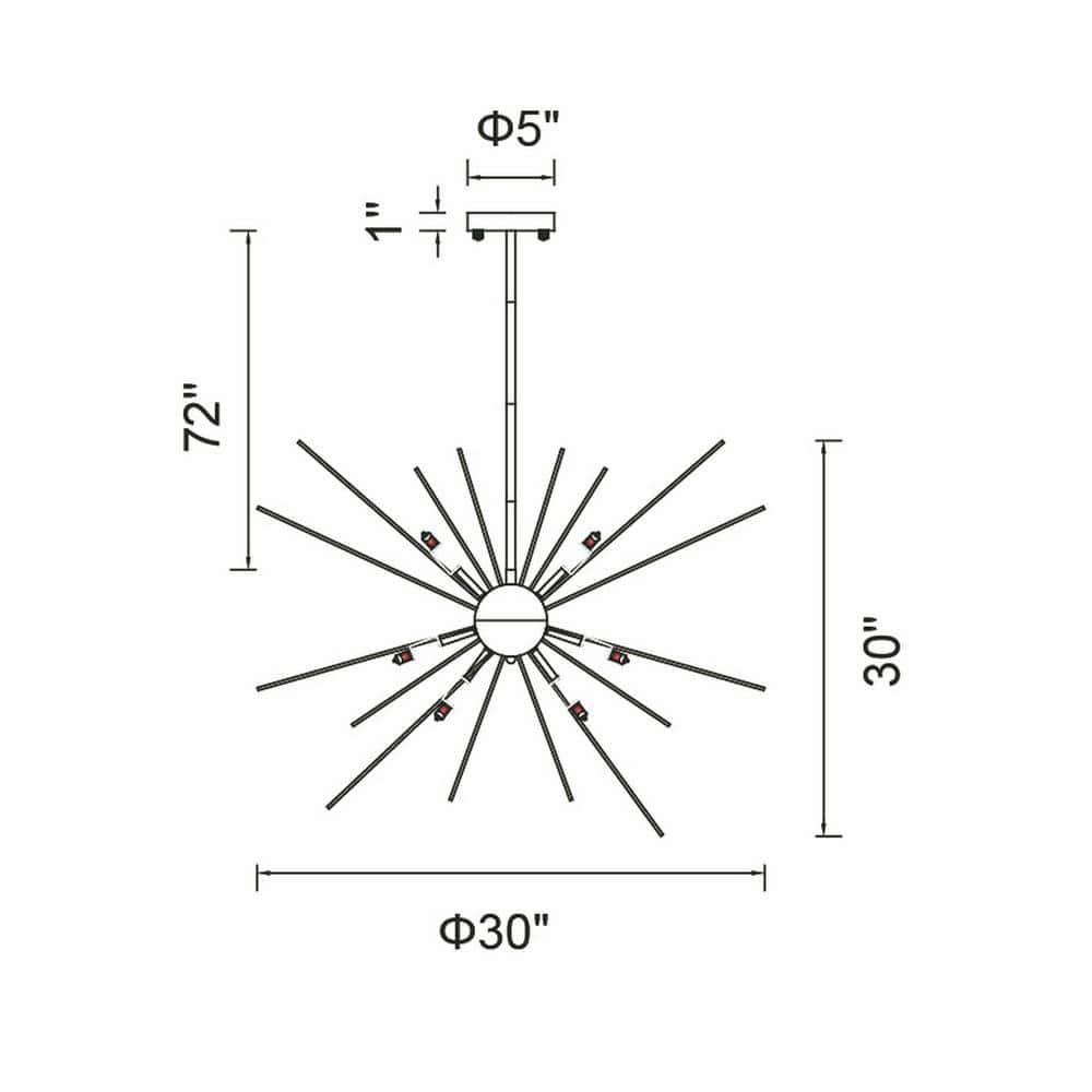 CWI Lighting,Savannah 9 Light Chandelier With Black Finish