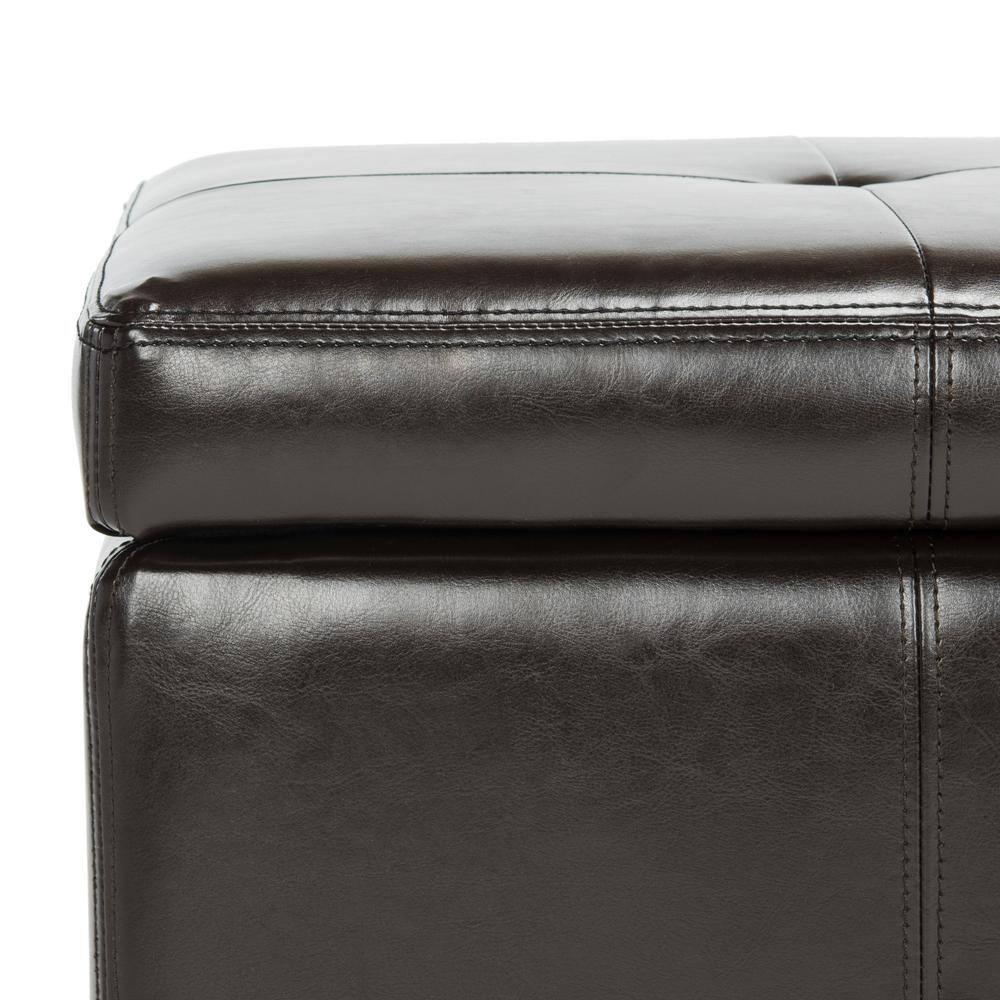 Maiden Large Tufted Storage Bench - Brown - Safavieh