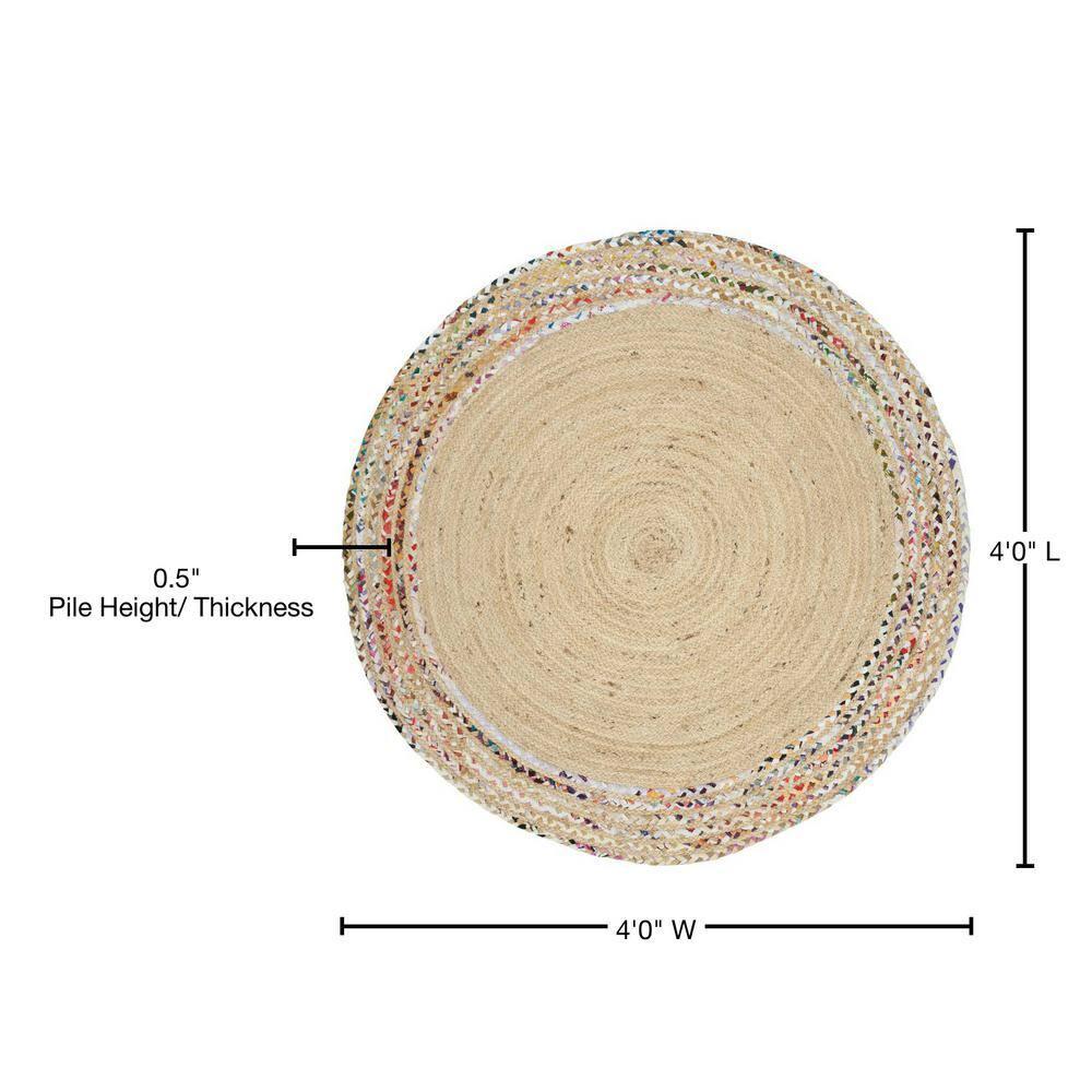 Cape Cod CAP207 Hand Woven Area Rug - Ivory/Light Beige - 4' Round - Safavieh.