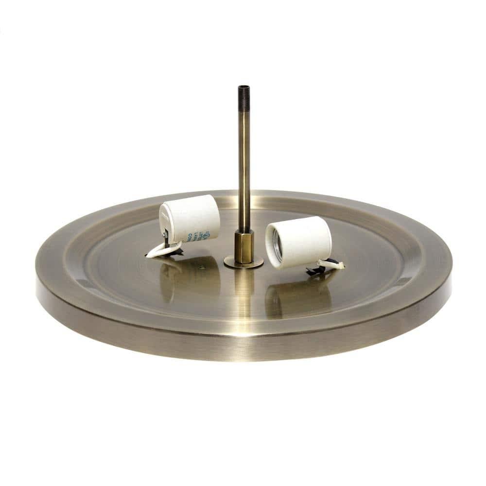 Elegant Designs Elipse Crystal 13" Modern Metal 2 Light Bowl Shaped Ceiling Flush Mount Fixture, Antique Brass