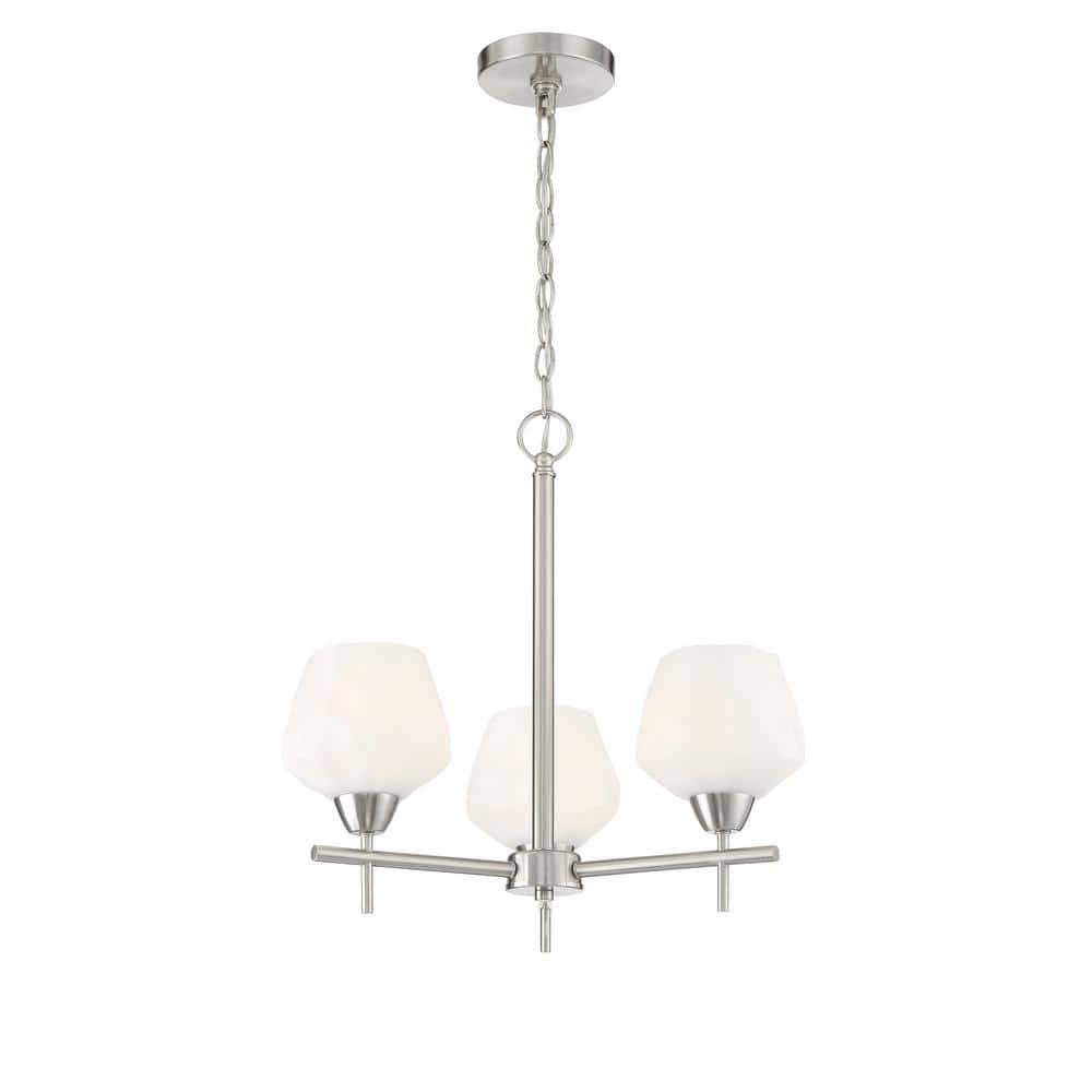 3 Light Chandelier-Brushed Nickel Finish    -Traditional Installation Minka Lavery 2173-84
