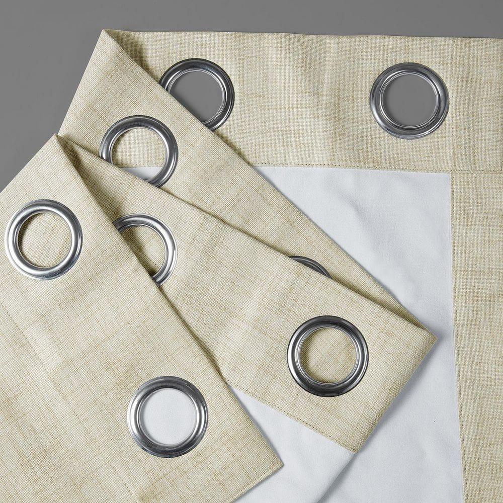 HPD Half Price Drapes Grommet Blackout Curtains for Bedroom Thermal Cross Linen 50 X 84 (1 Panel), FLCW-CBO192-84-GR, Natural Light Beige