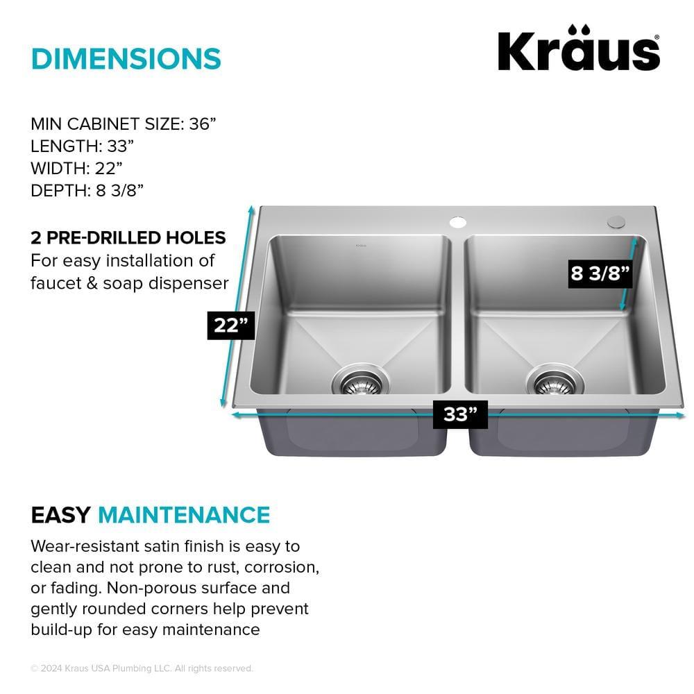 KRAUS Fairlane 18-Gauge Stainless Steel Kitchen Sink