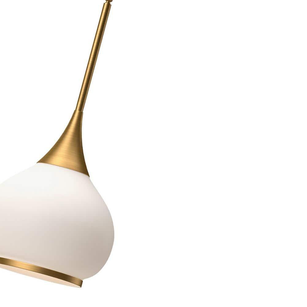 12.75" Gold and Matte Black Glass Bowl Pendant Light