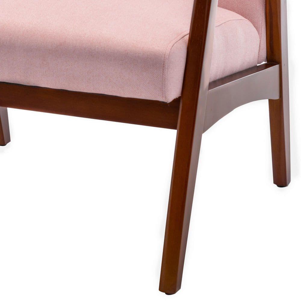Convenience Concepts Take a Seat Natalie Accent Chair, Pearl Pink Fabric/Espresso